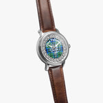 Scottish Falconer Clan Tartan Crest Badge Silver Automatic Watch Size 46mm