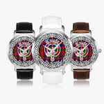 Wright Scottish Clan Tartan Crest Badge Silver Automatic Watch Size 46mm