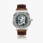 Colville Scottish Clan Tartan Crest Badge Silver Automatic Watch Size 46mm