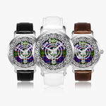 Scottish Dalrymple surname Scottish clan tartan crest badge Silver Automatic Watch Size 46mm