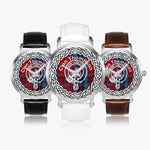 Thompson Scottish Clan Tartan Crest Badge Silver Automatic Watch Size 46mm