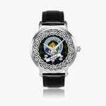 Dundas Scottish Clan Tartan Crest Badge Silver Automatic Watch Size 46mm