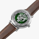 Maclean Scottish Clan Tartan Crest Badge Old Silver Automatic Watch Size 46mm