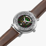 Crosbie Scottish Clan Tartan Crest Badge Silver Automatic Watch Size 46mm