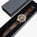 MacAdams Scottish Clan Tartan Crest Badge Silver Automatic Watch Size 46mm