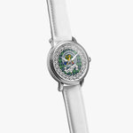 MacThomas Scottish Clan Tartan Crest Badge Silver Automatic Watch Size 46mm