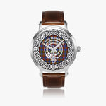 Scottish Belshes Clan Tartan Crest Badge Silver Automatic Watch Size 46mm