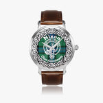 Nixon Scottish Clan Tartan Crest Badge Silver Automatic Watch Size 46mm