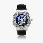 Sempill Scottish Clan Tartan Crest Badge Silver Automatic Watch Size 46mm
