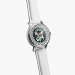 Wishart Scottish Clan Tartan Crest Badge Silver Automatic Watch Size 46mm