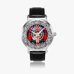 Gillies Scottish Clan Tartan Crest Badge Silver Automatic Watch Size 46mm