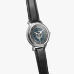 Clan Fergusson Crest & Tartan Knot Sterling Silver Unisex Automatic Watch (Silver) Size 46mm