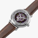 MacDonald of Clanranald Scottish Clan Tartan Crest Badge Silver Automatic Watch Size 46mm