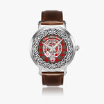 Scottish MacBain Clan Tartan Crest Badge Silver Automatic Watch Size 46mm