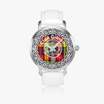 Scottish Gibson Clan Tartan Crest Badge Silver Automatic Watch Size 46mm