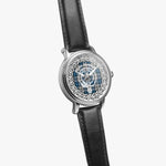 Scottish Napier Clan Tartan Crest Badge Silver Automatic Watch Size 46mm