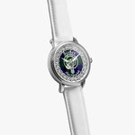 Fisher Scottish Clan Tartan Crest Badge Silver Automatic Watch Size 46mm