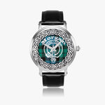 Morgan Scottish Clan Tartan Crest Badge Silver Automatic Watch Size 46mm
