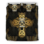 Connolly family crest and motto Bedding Sets Gold Thistle Celtic Style