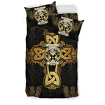 Connolly family crest and motto Bedding Sets Gold Thistle Celtic Style