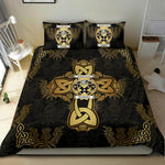 Connolly family crest and motto Bedding Sets Gold Thistle Celtic Style