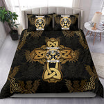 Connolly family crest and motto Bedding Sets Gold Thistle Celtic Style