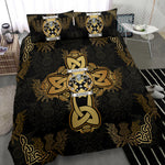 Connolly family crest and motto Bedding Sets Gold Thistle Celtic Style