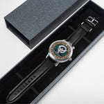 Scottish Kirkpatrick Celtic Circle Silver Automatic Watch Size 46mm