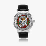 Fullerton Scottish Clan Tartan Crest Badge Silver Automatic Watch Size 46mm