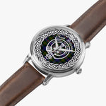 Scottish Murray Clan Tartan Crest Badge Silver Automatic Watch Size 46mm