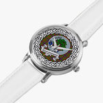 Kinninmont Scottish Clan Tartan Crest Badge Silver Automatic Watch Size 46mm