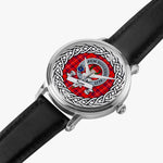 Ross Scottish Clan Tartan Crest Badge Silver Automatic Watch Size 46mm