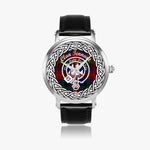 Scottish Tennant Clan Tartan Crest Badge Silver Automatic Watch Size 46mm
