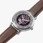 McDonald Scottish Clan Tartan Badge Silver Automatic Watch Size 46mm
