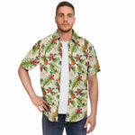 Men Hawaiian Shirt Exotic Tropical Pineapple Floral Hawaiian Men Short Sleeve Shirt