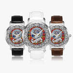 Drummond Scottish Clan Tartan Crest Badge Silver Automatic Watch Size 46mm