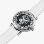 Scottish MacLaren Clan Tartan Crest Badge Silver Automatic Watch Size 46mm