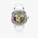 Scottish MacMillan Clan Tartan Crest Badge Silver Automatic Watch Size 46mm