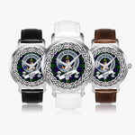 Shaw Of Tordarroch Scottish Clan Tartan Crest Badge Silver Automatic Watch Size 46mm
