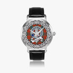 Maclean Scottish Clan Tartan Crest Badge Silver Automatic Watch Size 46mm
