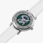 Kirkpatrick Scottish Clan Tartan Crest Badge Silver Automatic Watch Size 46mm