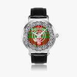 MacAdams Scottish Clan Tartan Crest Badge Silver Automatic Watch Size 46mm