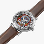 Drummond Scottish Clan Tartan Crest Badge Silver Automatic Watch Size 46mm