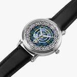 McCorquodale Clan Tartan Crest Badge Silver Automatic Watch Size 46mm