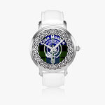 Scottish Mackie Clan Tartan Crest Badge Silver Automatic Watch Size 46mm
