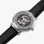 Shaw Of Sauchie Scottish Clan Tartan Crest Badge Silver Automatic Watch Size 46mm