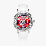 Scottish Hamilton Clan Tartan Crest Badge Old Silver Automatic Watch Size 46mm