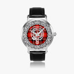 Scottish Marjoribanks Clan Tartan Crest Badge Silver Automatic Watch Size 46mm