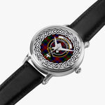 Tennant Scottish Clan Tartan Crest Badge Silver Automatic Watch Size 46mm