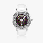 Macdonalds Of Ranald Scottish Clan Tartan Crest Badge Silver Automatic Watch Size 46mm
